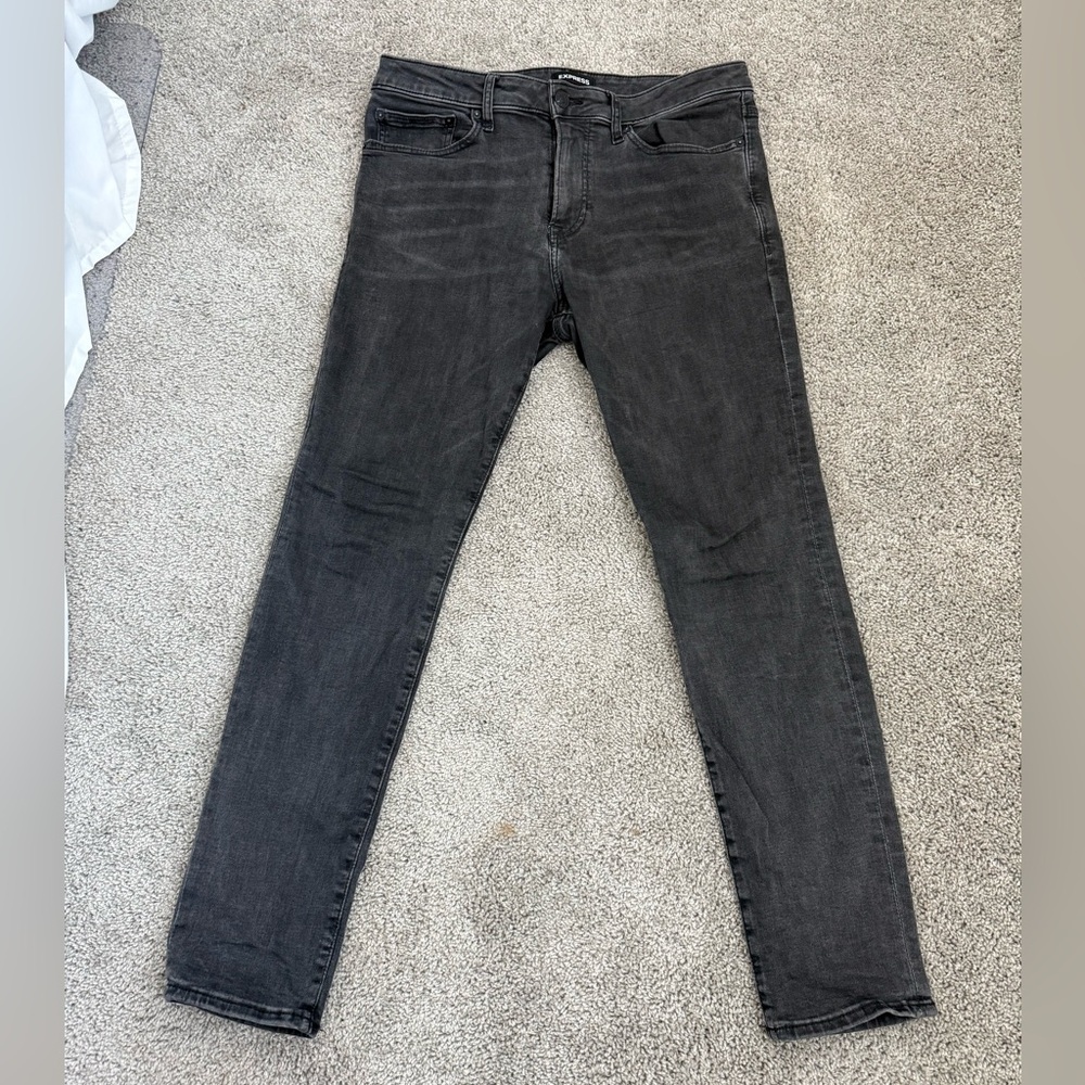 Express Men's Charcoal Skinny Jeans